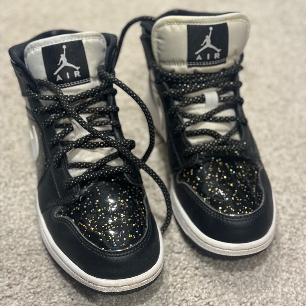 Air Kids Black and White Sparkle Sneakers